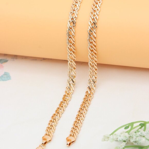 "Bold Rose Gold Necklace in Chunky Link Design, XPNL0338 - Picture 9 of 12